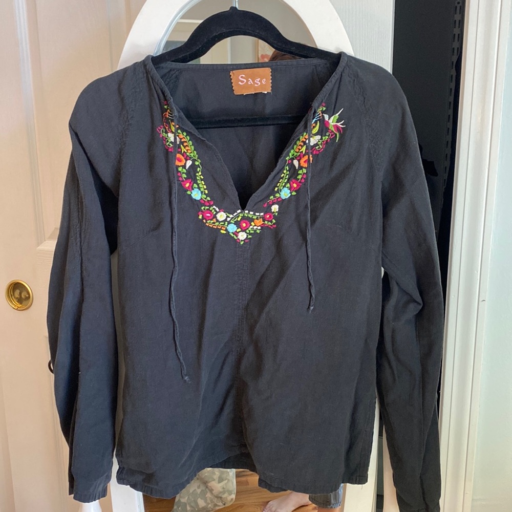 Sage embroidered shirt